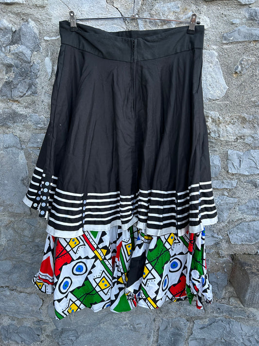 80s abstract Black&white skirt uk 18