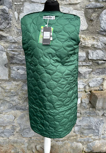 Green quilted long thermal jacket uk 8
