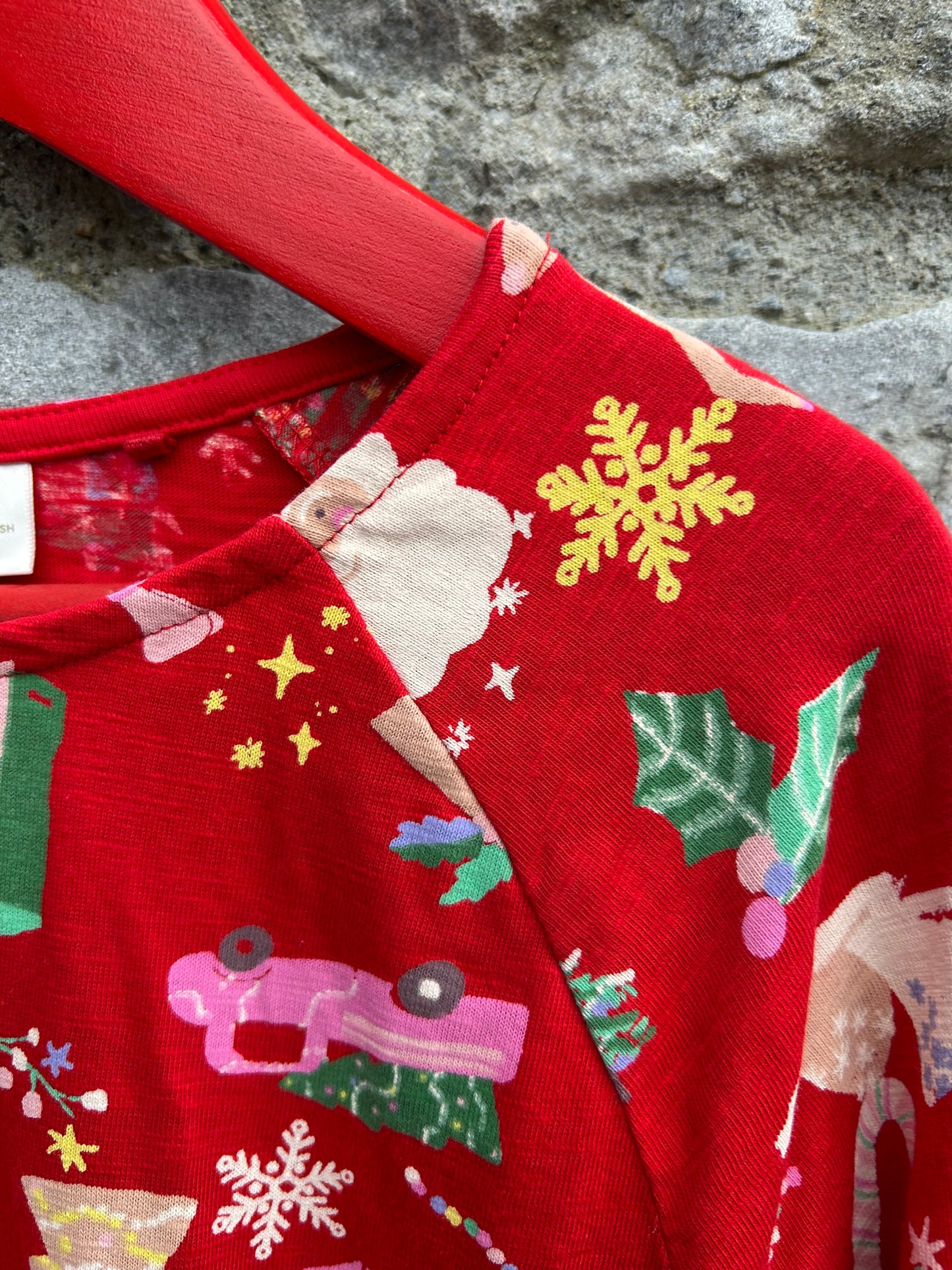 Christmas print red dress 8y (128cm)