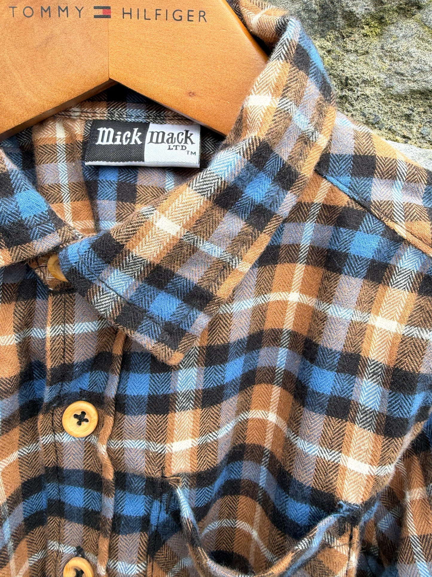 Brown&blue check shirt  18-24m (86-92cm)
