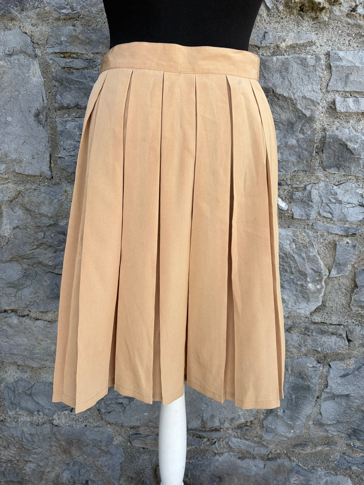 80s beige pleated skirt uk 8-10