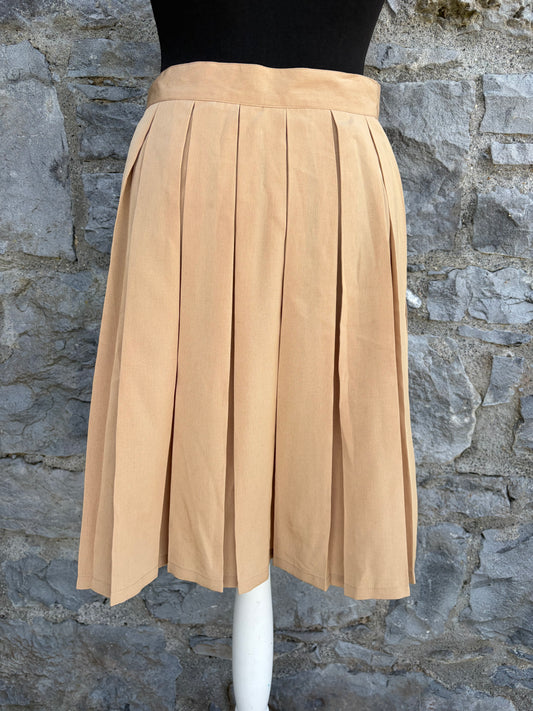 80s beige pleated skirt uk 8-10