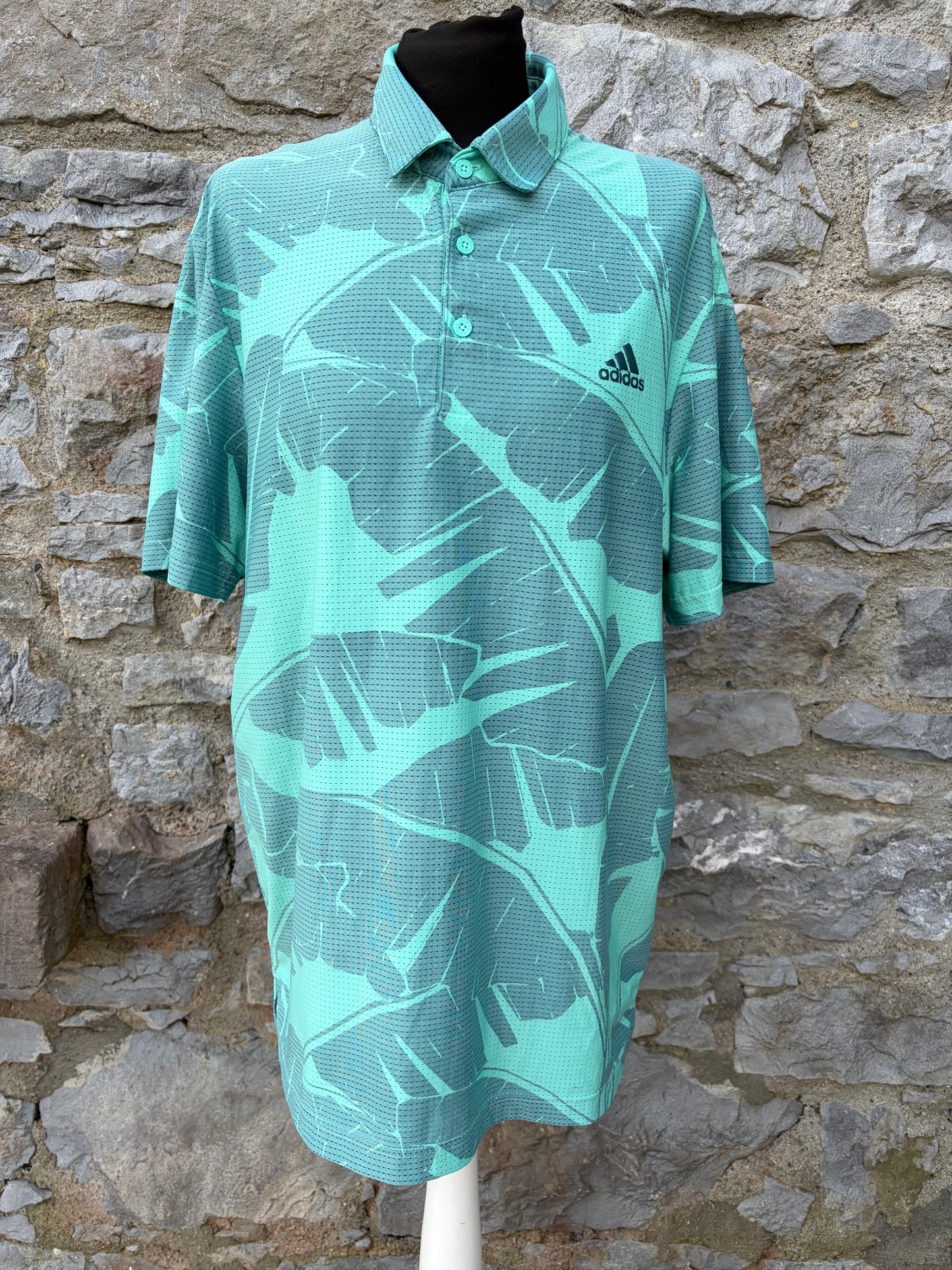 Teal AEROREADY golf polo shirt Medium