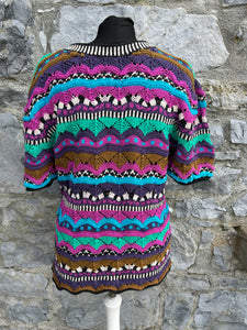 90s colourful stripy knitted top uk 14