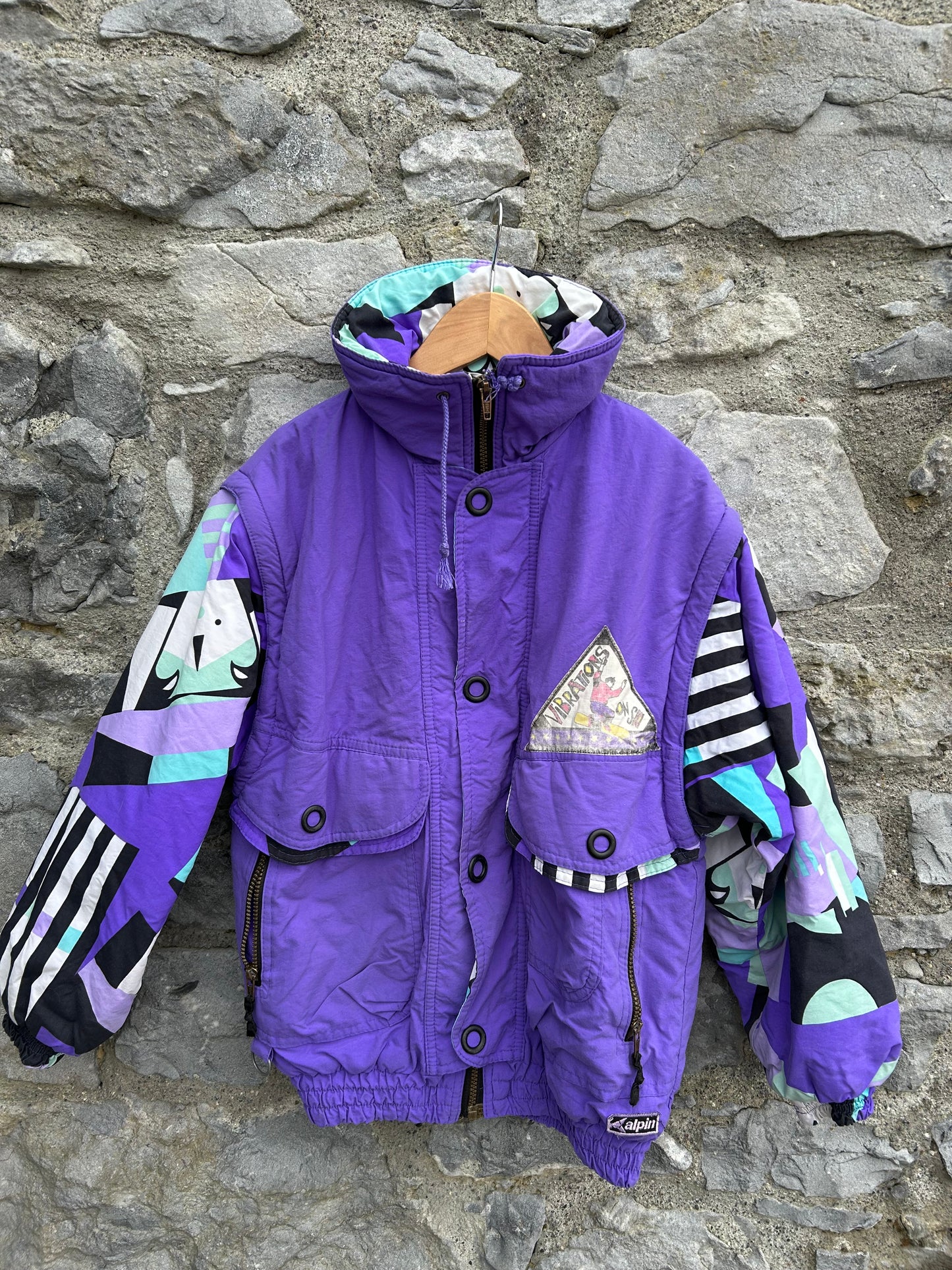 80s Purple abstract jacket  11y (146cm)