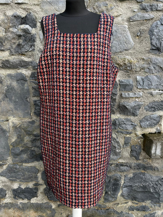 Sparkly red check pinafore uk 16