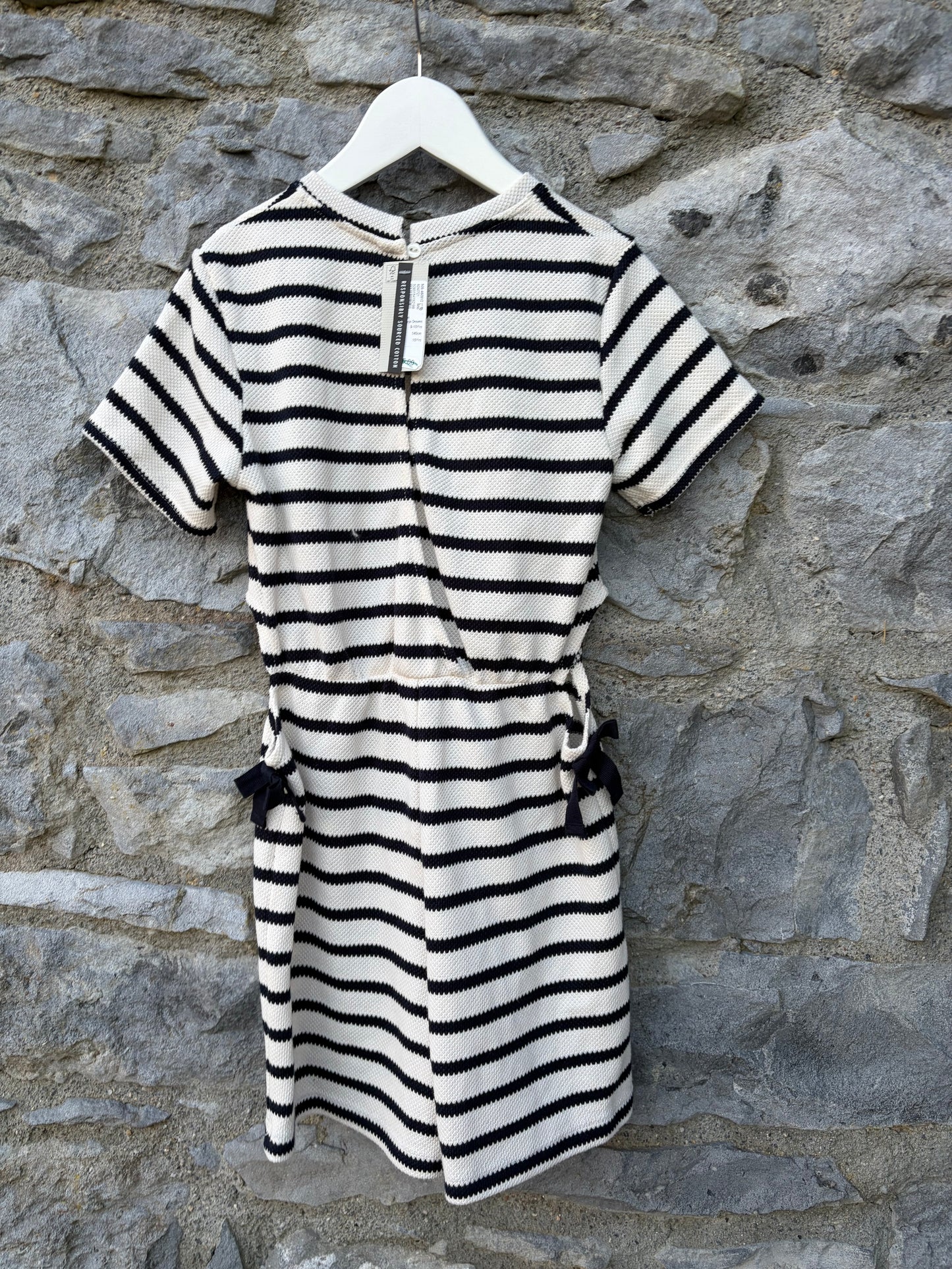 Black&white striped jumpsuit with cut-out side 9-10y (134-140cm)
