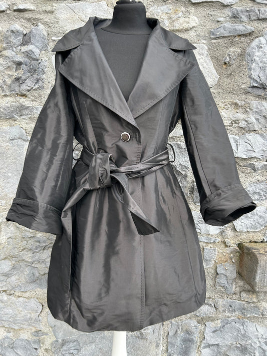 Shiny black lightweight coat uk 12