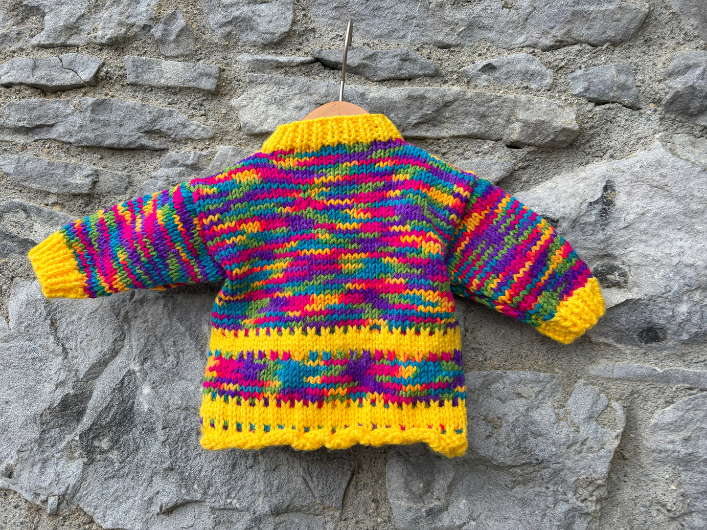 Yellow&colourful melange cardigan   0-3m (56-62cm)
