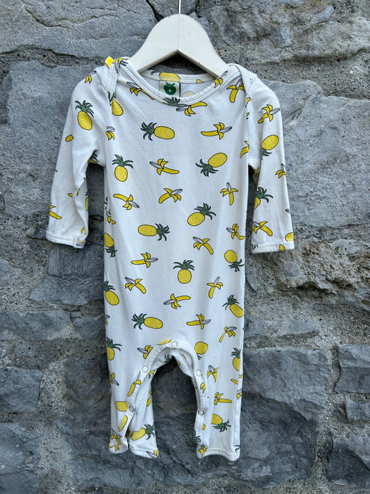 Tropical fruit white onesie 3m (62cm)