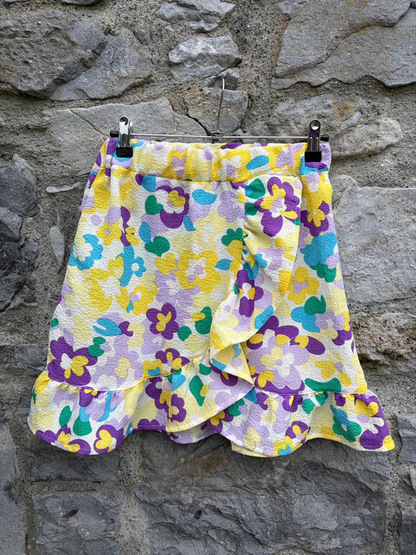 Purple&yellow floral skirt 12y (152cm)
