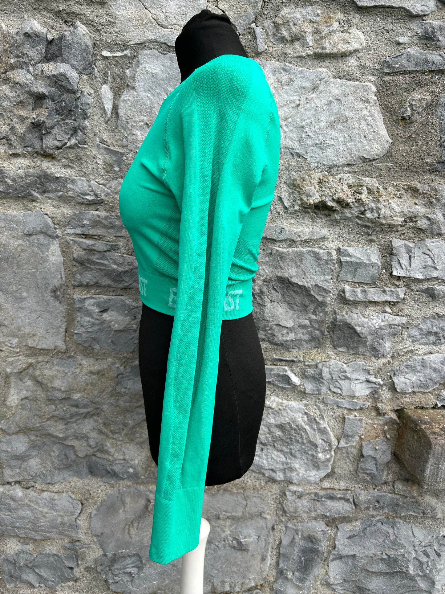 Green cropped sport top uk 10-12