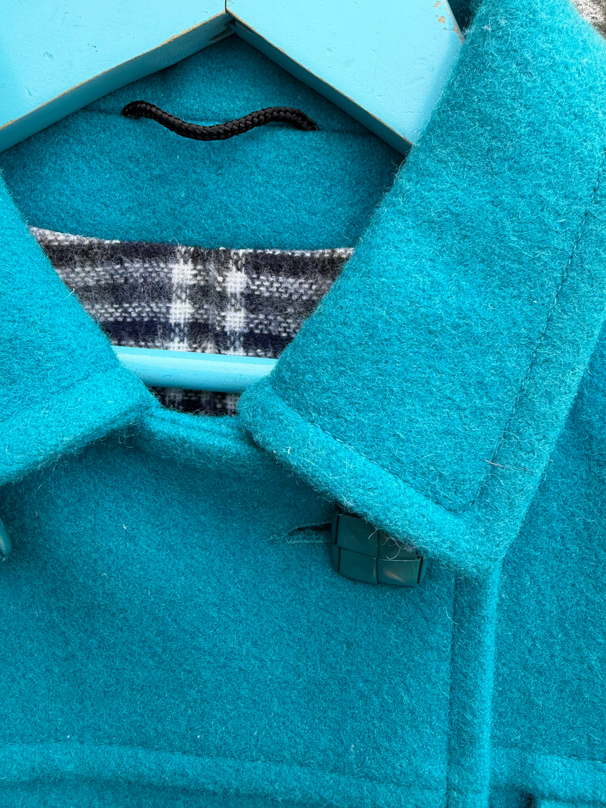 80s aquamarine woolly coat 7y (122cm)