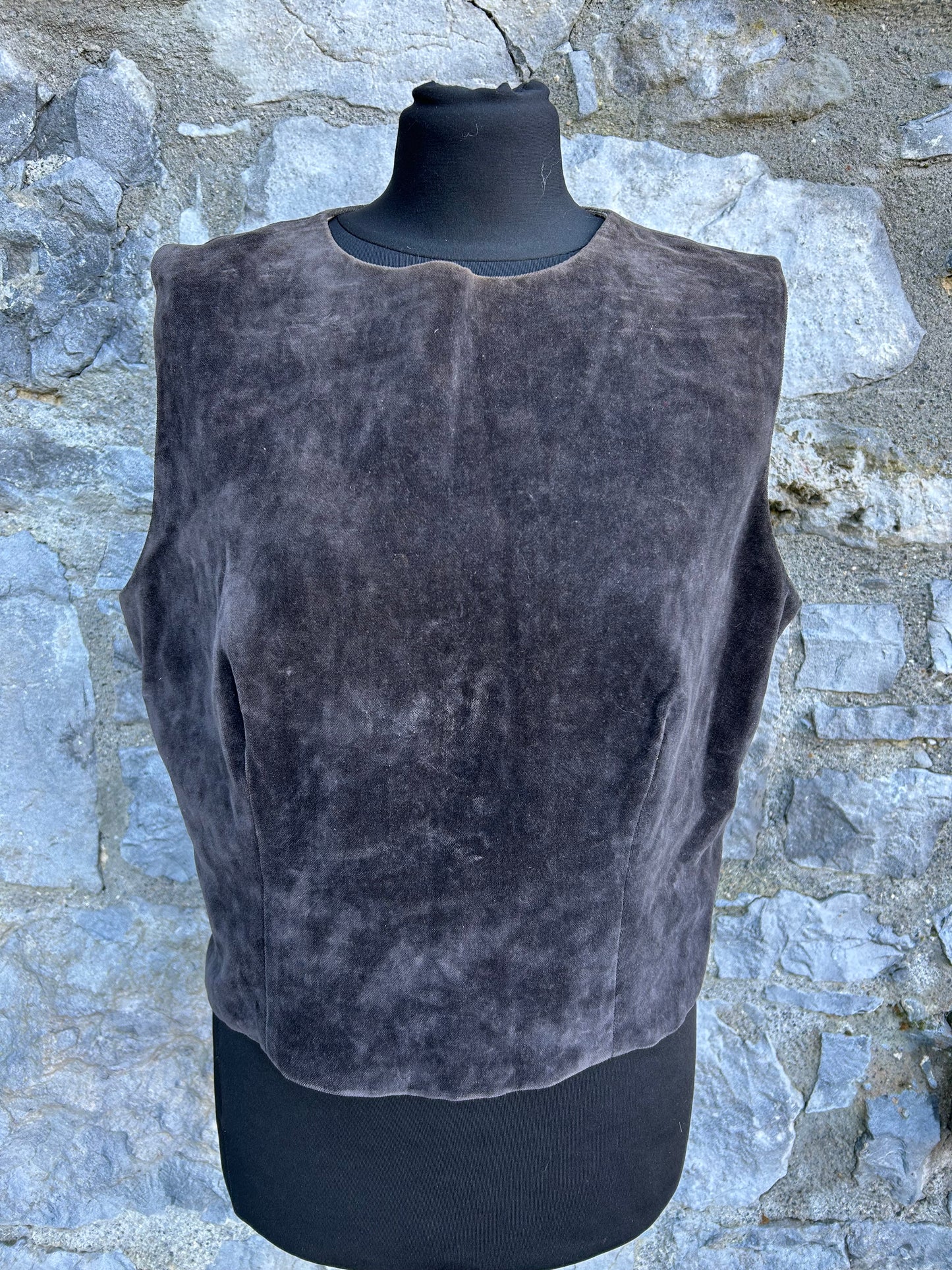 90s brown velvet top uk 12