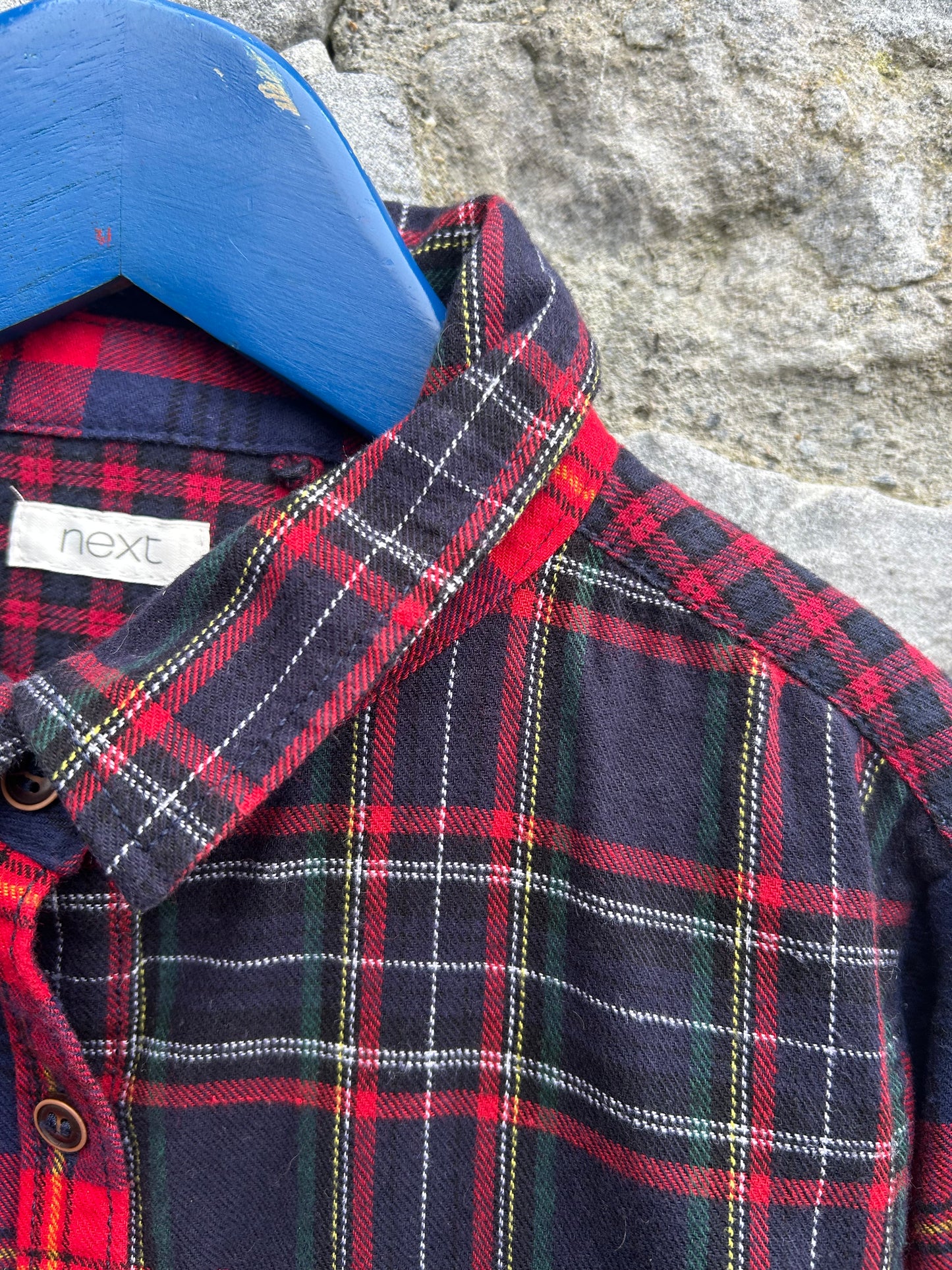 Red&navy check patchwork dress  8-9y (128-134cm)