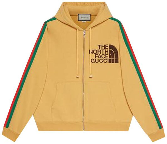 The North Face x Gucci Web Print Cotton Sweatshirt 'Yellow' Medium