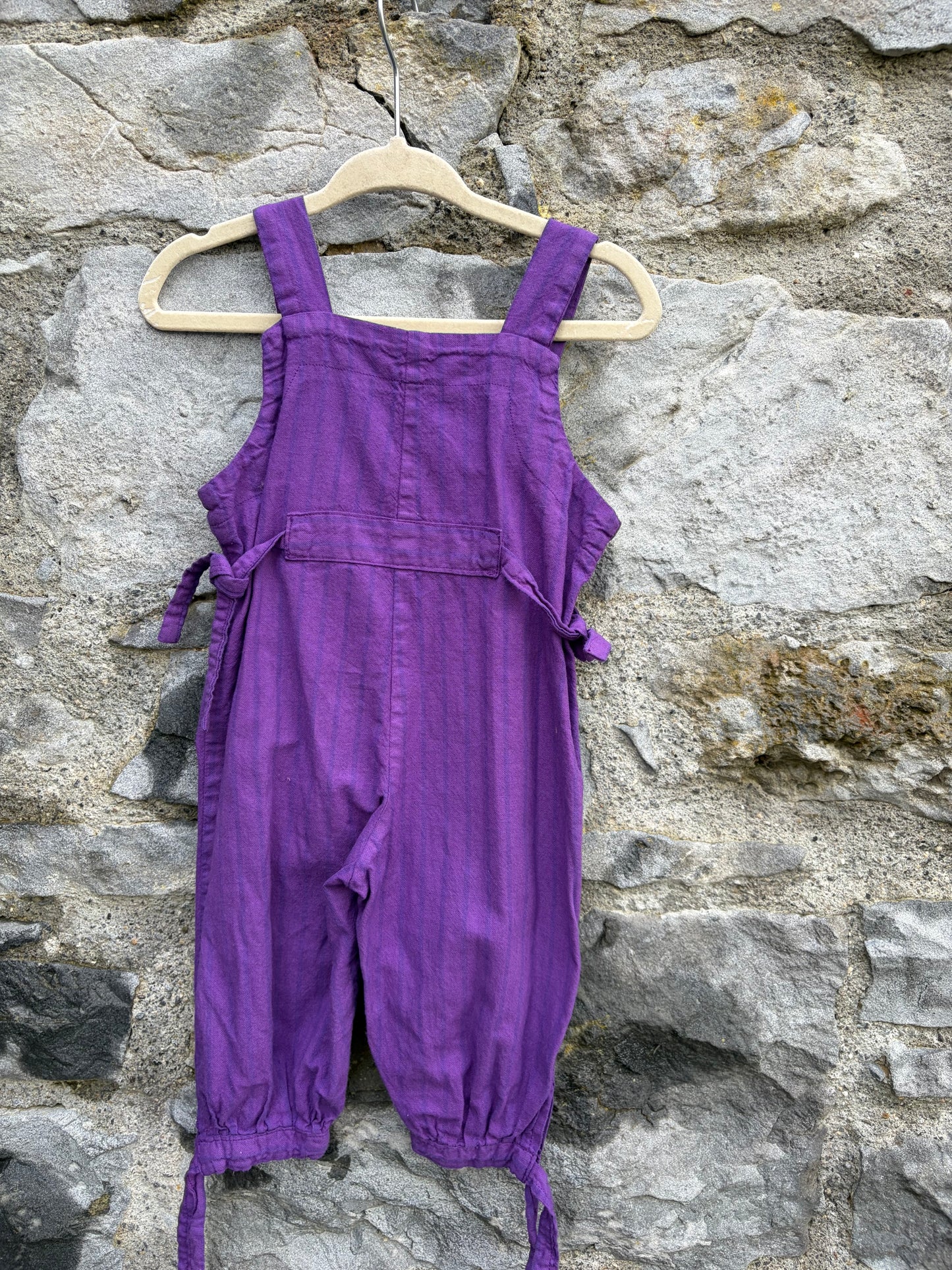 90s purple dungarees  0-3m (56-62cm)