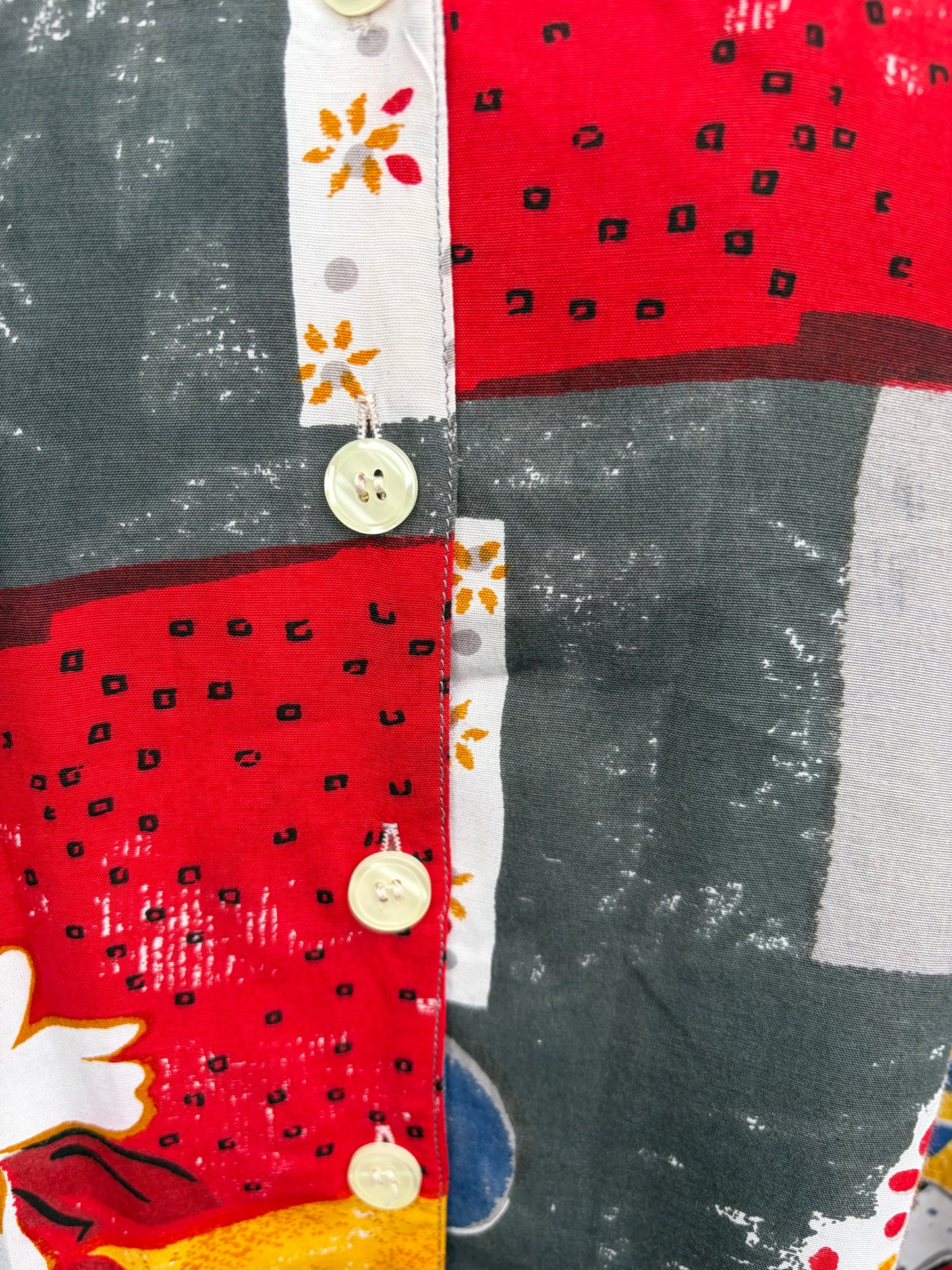 80s colourful patchwork long shirt uk 12