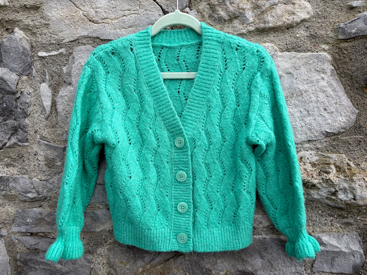 Green pointelle cardigan  3-4y (98-104cm)