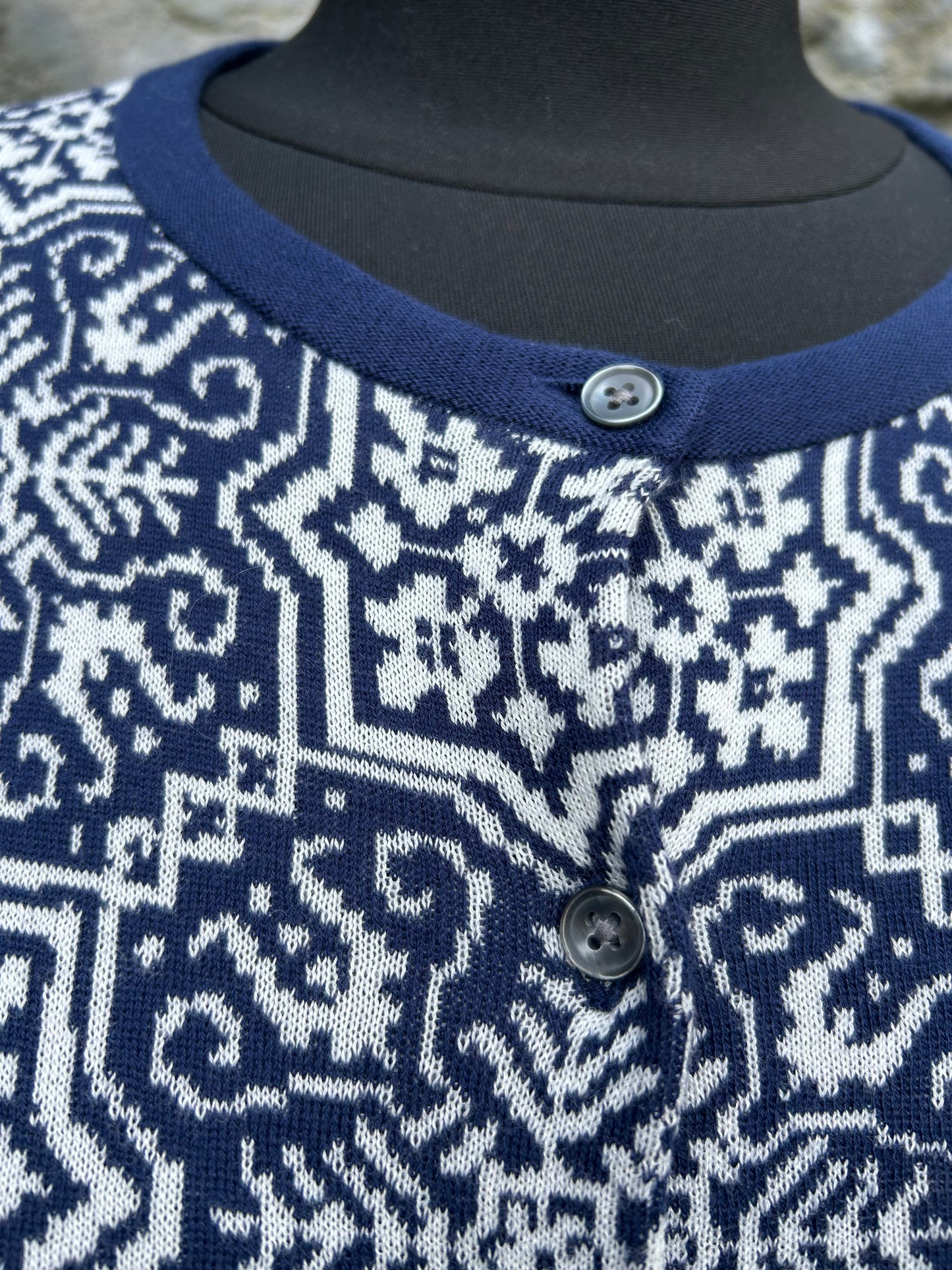 Navy snowflake patterned cardigan uk 8-10