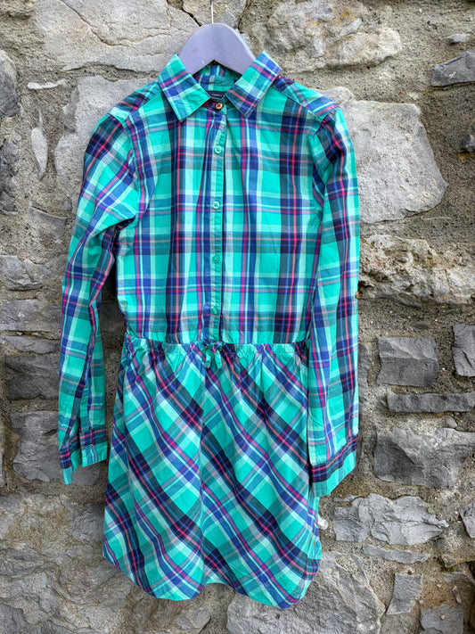 TH Green check shirt dress   8-9y (128-134cm)