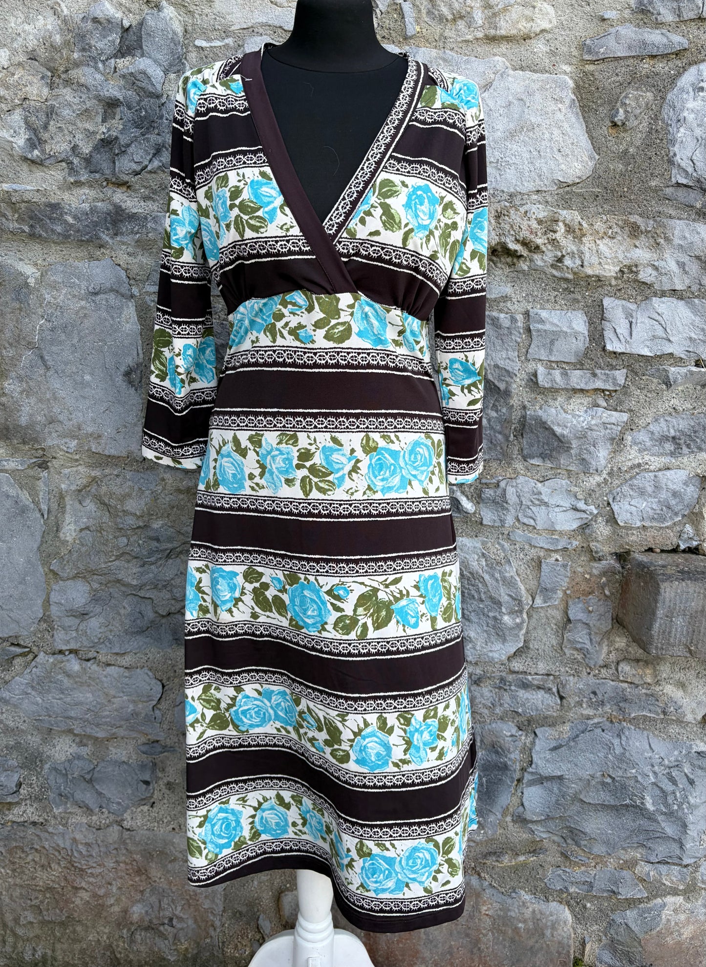 Blue roses panel dress uk 12