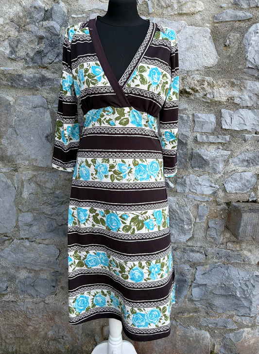 Blue roses panel dress uk 12