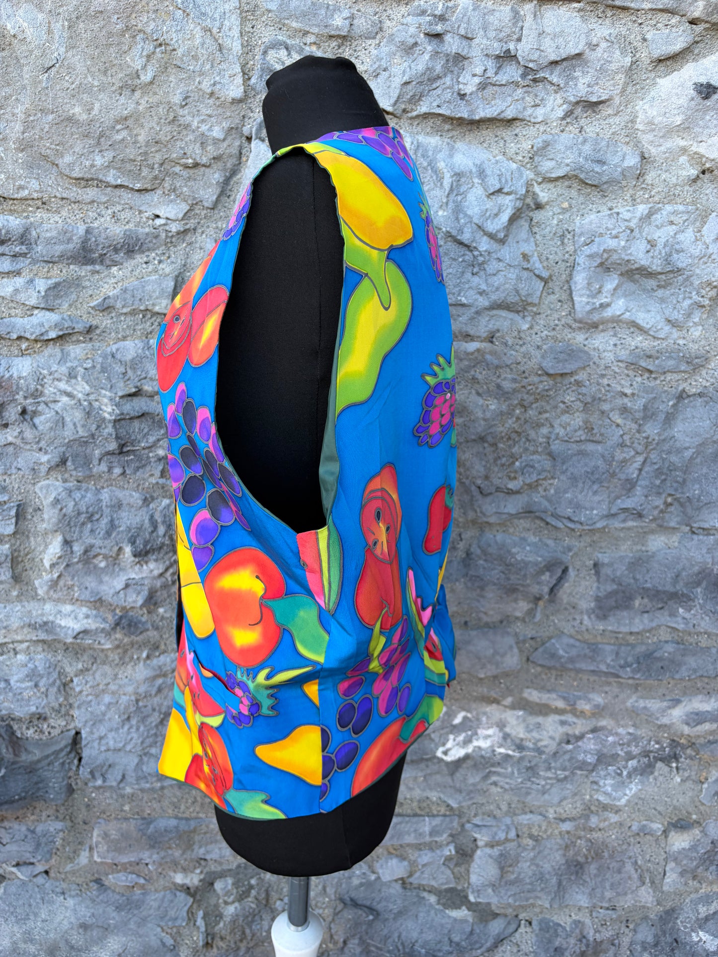 80s colourful fruit waistcoat Large