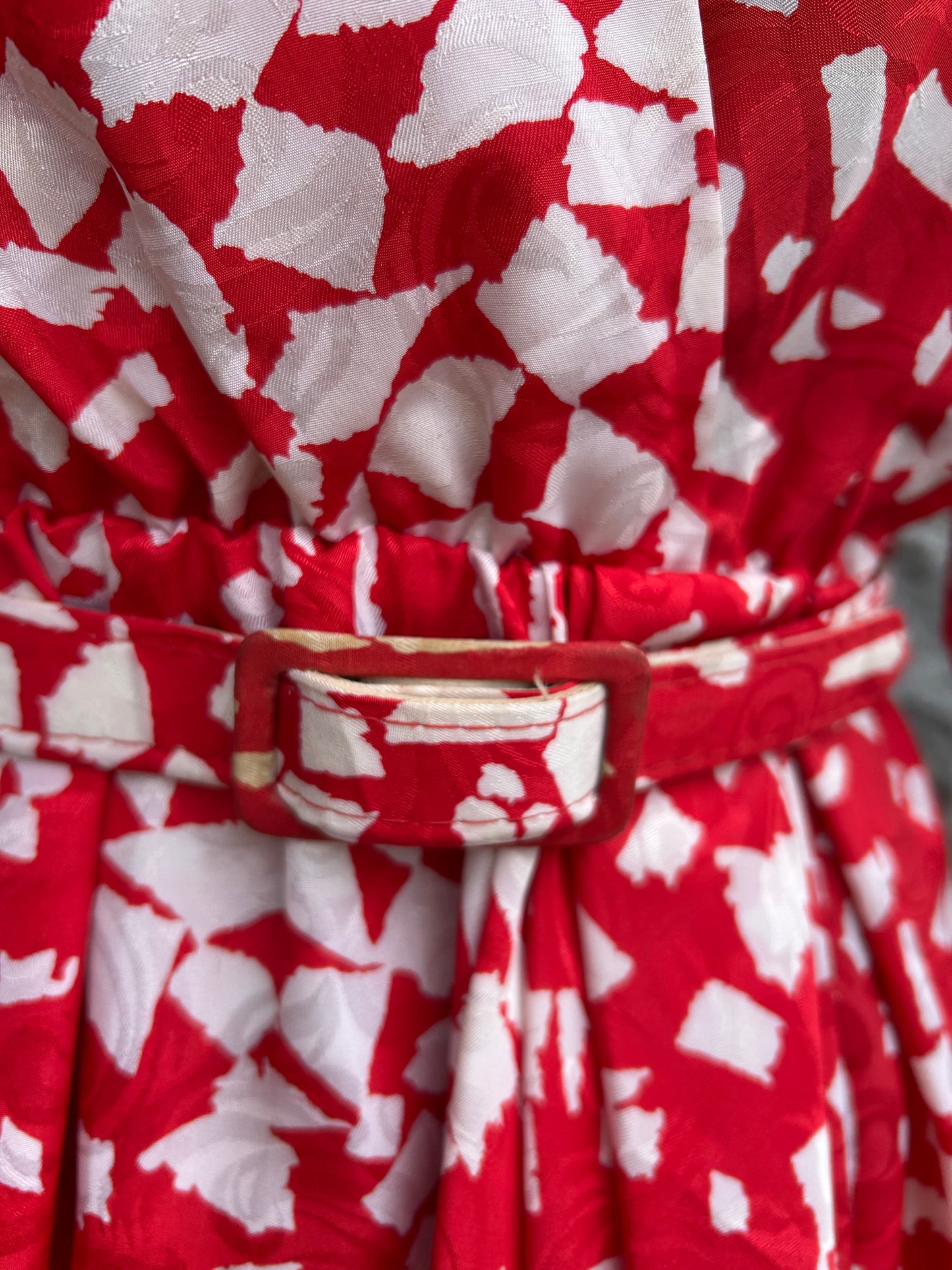 80s geometric red dress uk 8-10