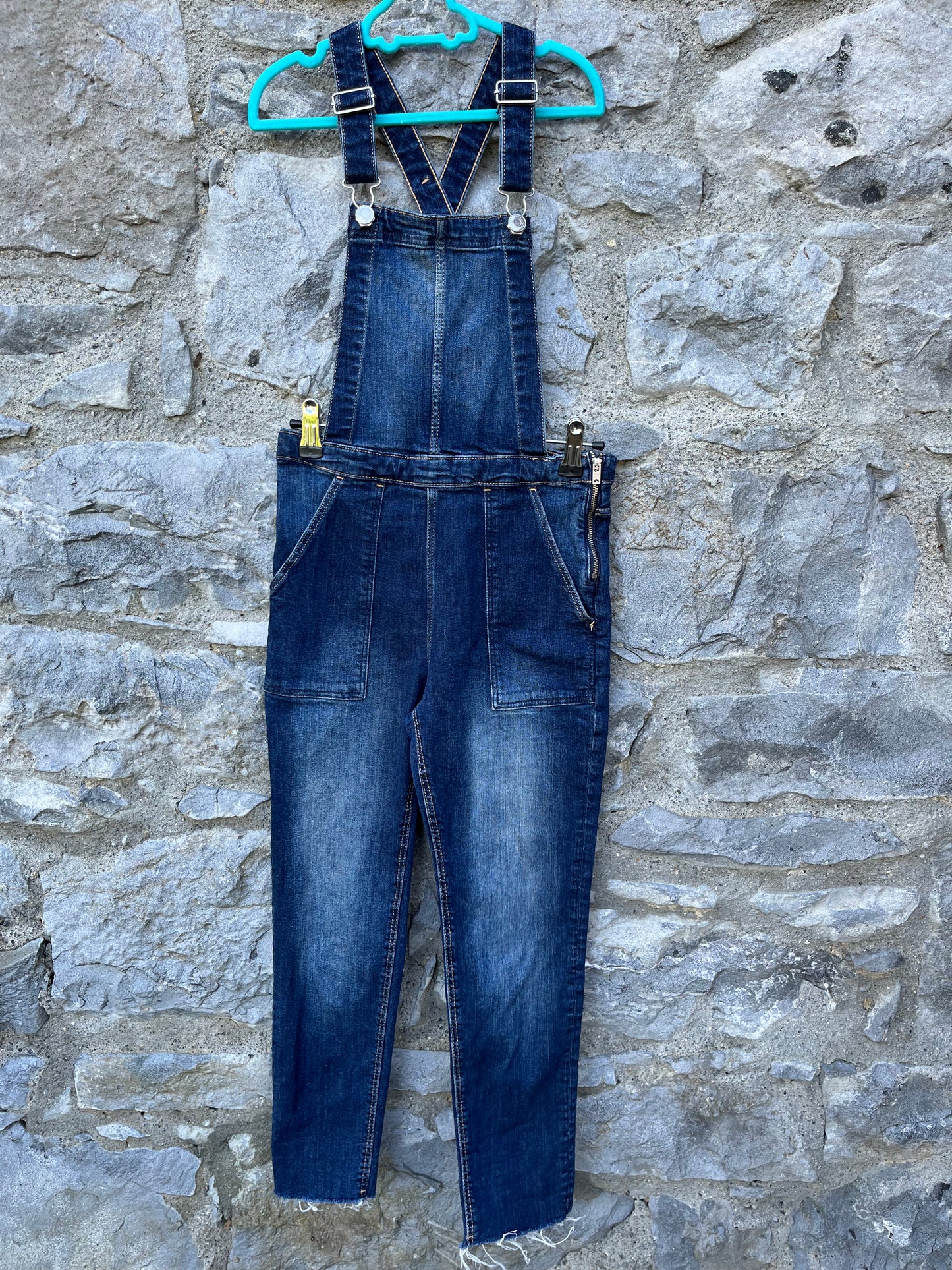 Denim cropped dungarees   11-12y (146-152cm)