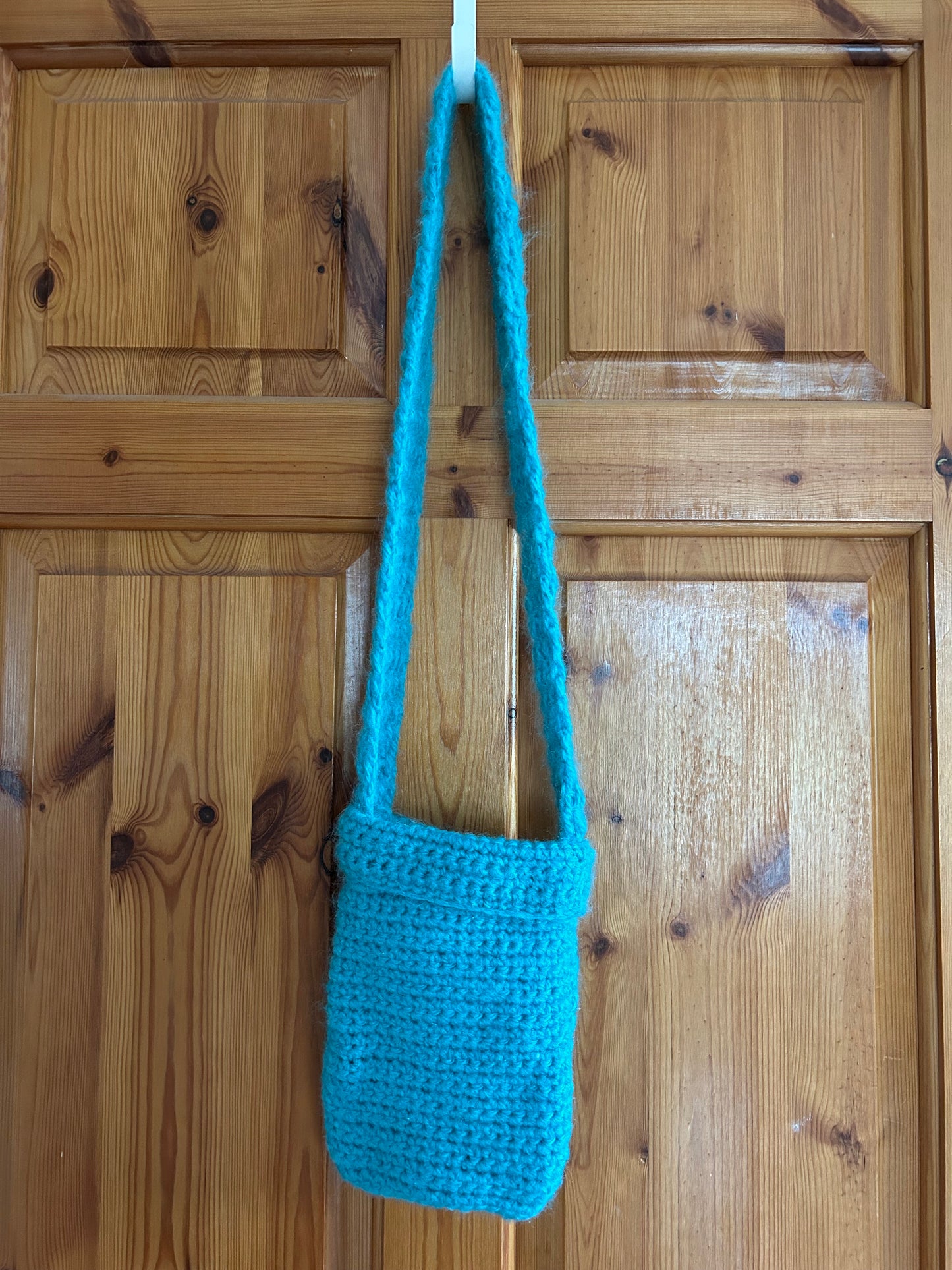 Handmade Teal&white flower bag