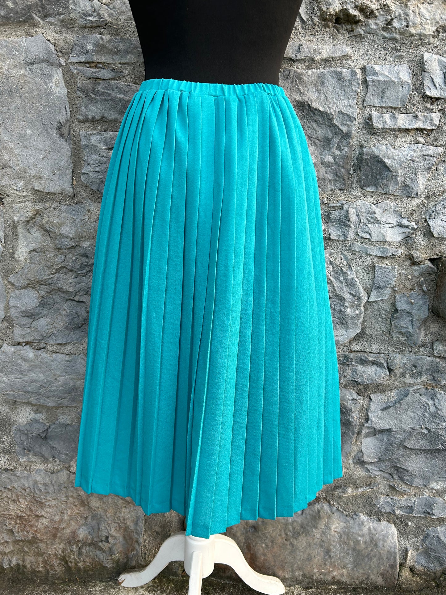 80s teal pleated skirt uk 10-12