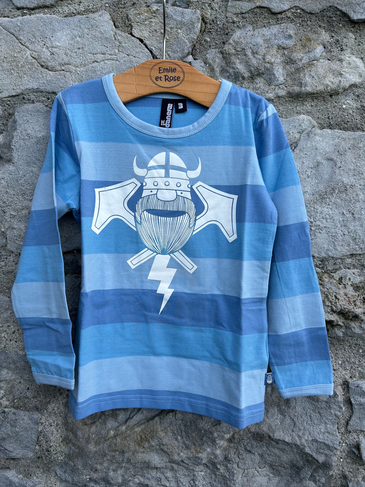 Viking blue stripy top  3-4y (98-104cm)