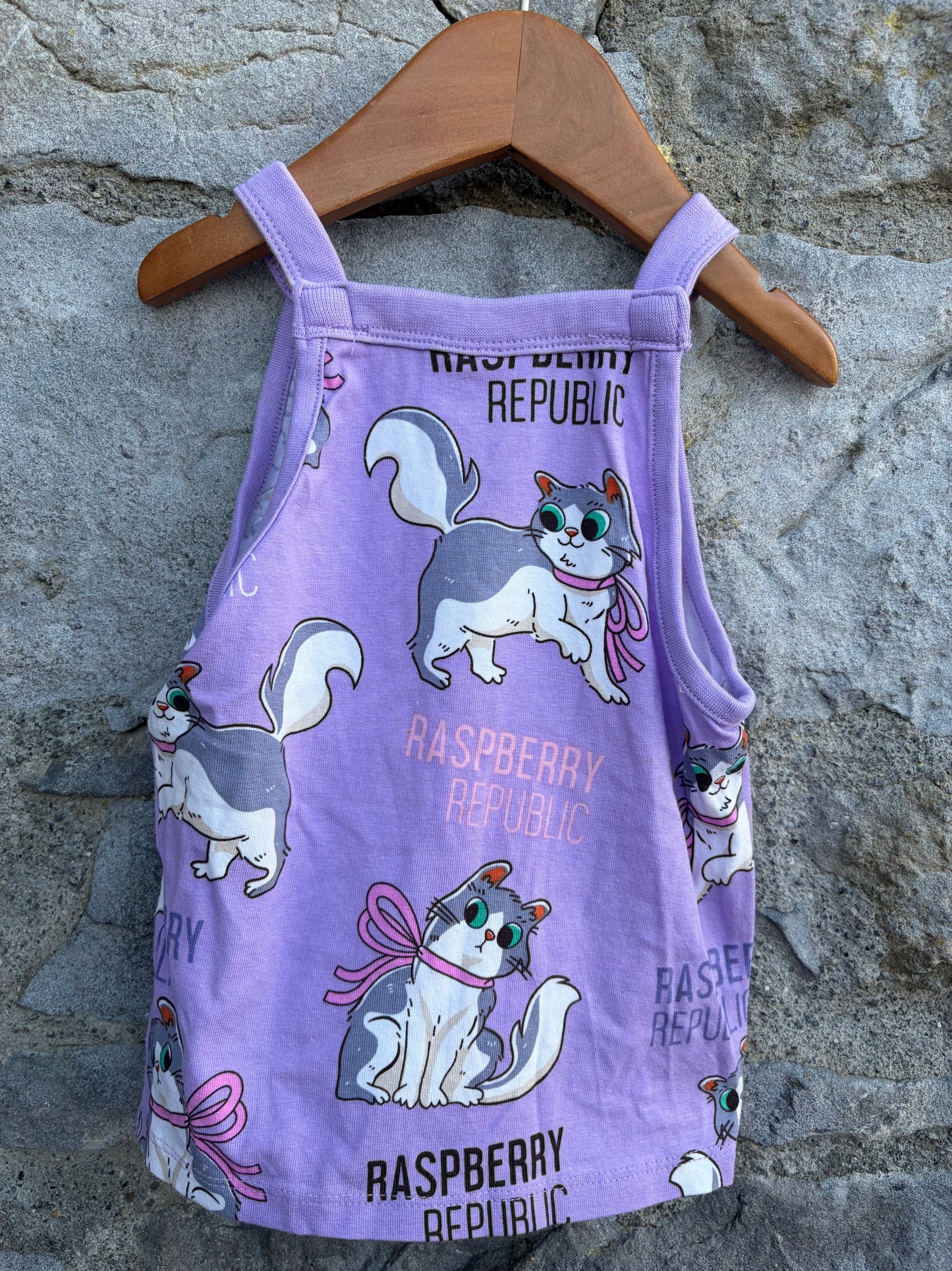 Cats purple tank top  3-4y (98-104cm)