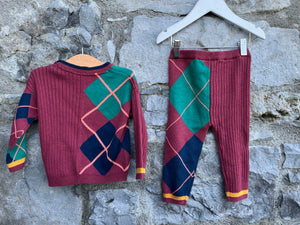 Maroon knitted set   9-12m (74-80cm)