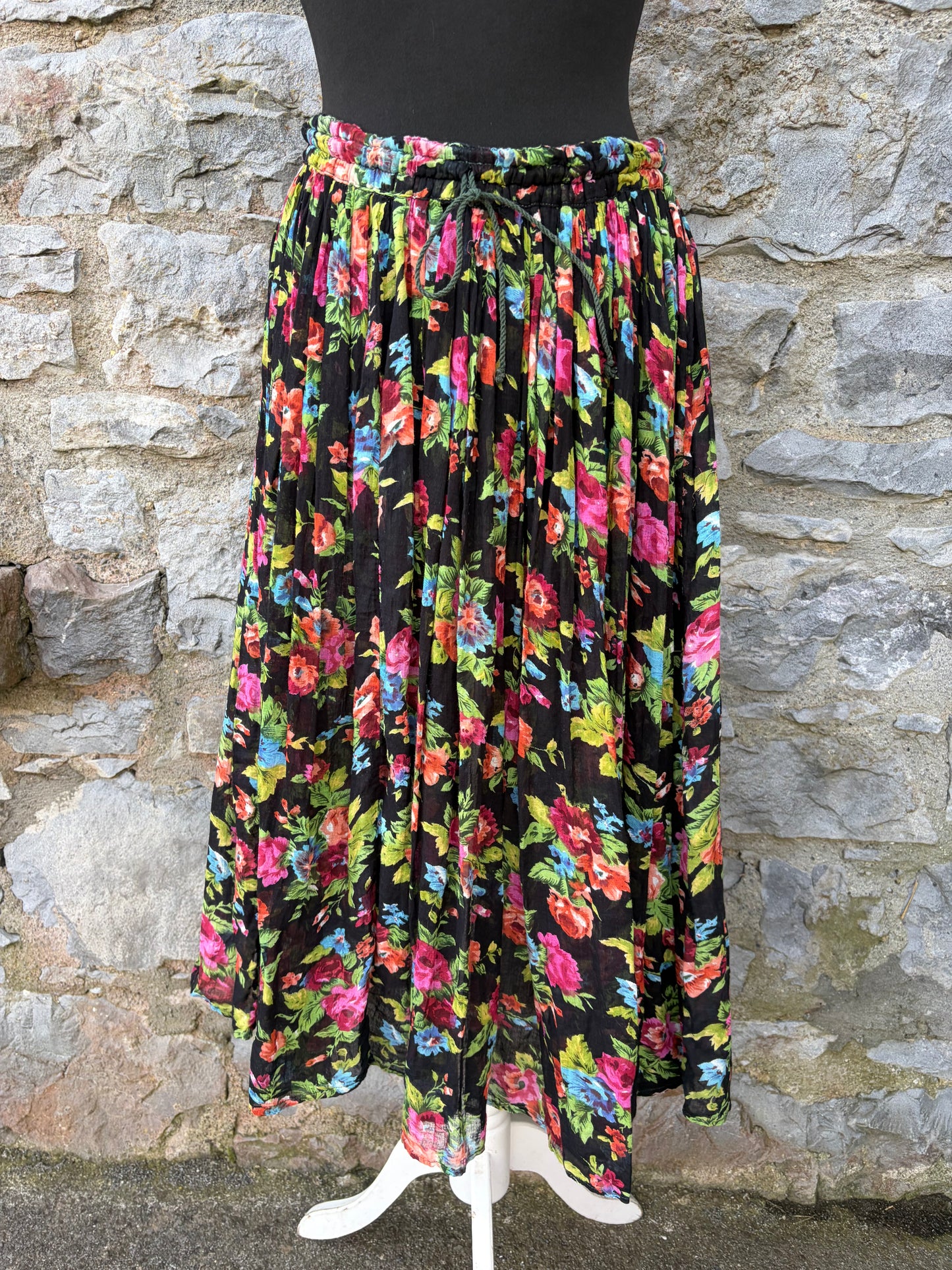 90s sheer floral skirt uk 10-12