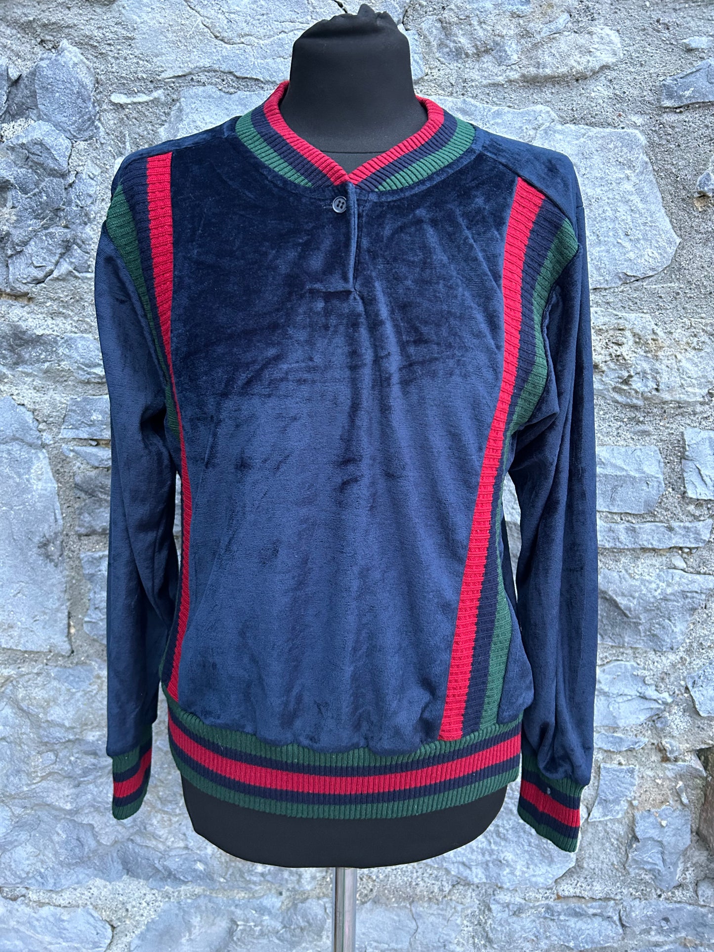 90s navy velvet sweatshirt uk 10-12