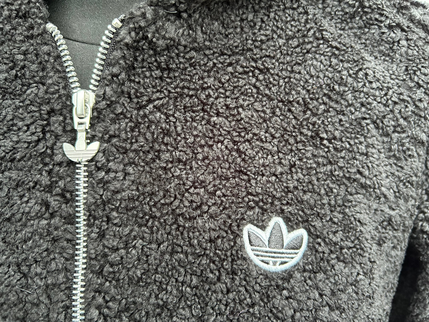 Adidas fleece zip-up charcoal hoodie uk 12-14