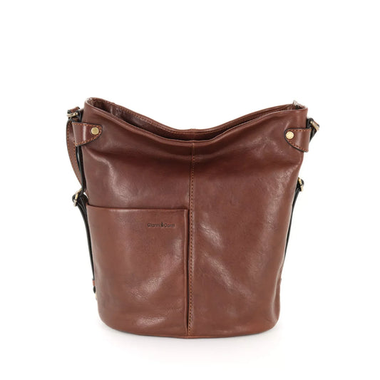 Brown pockets leather bag
