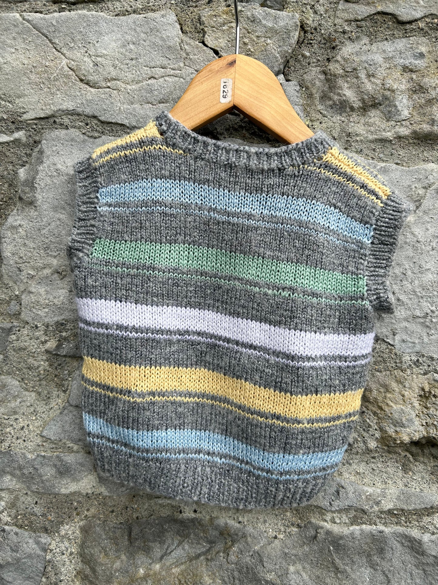 Grey stripy gilet  12-18m (80-86cm)