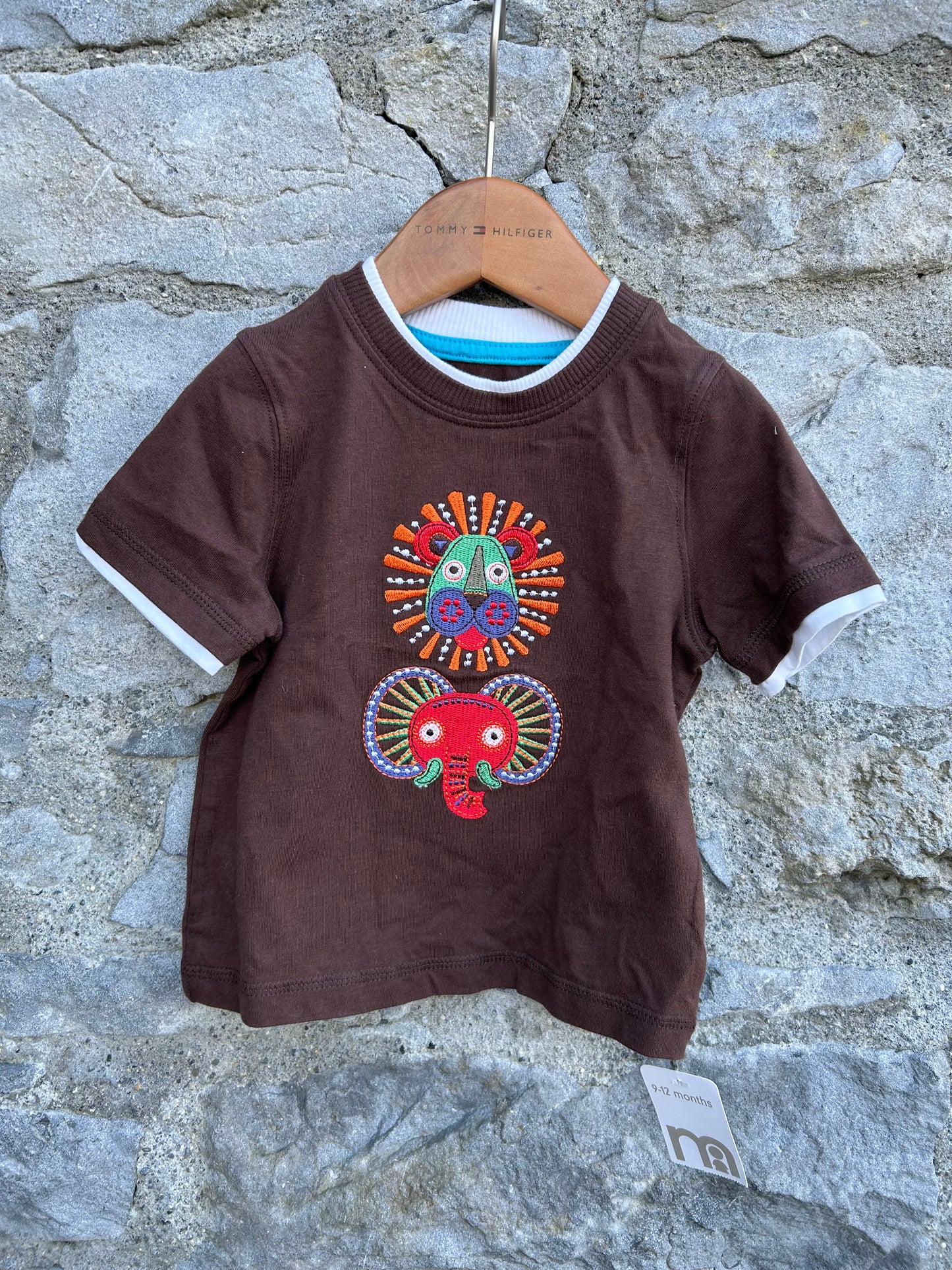 Animals brown T-shirt 9-12m (74-80cm)