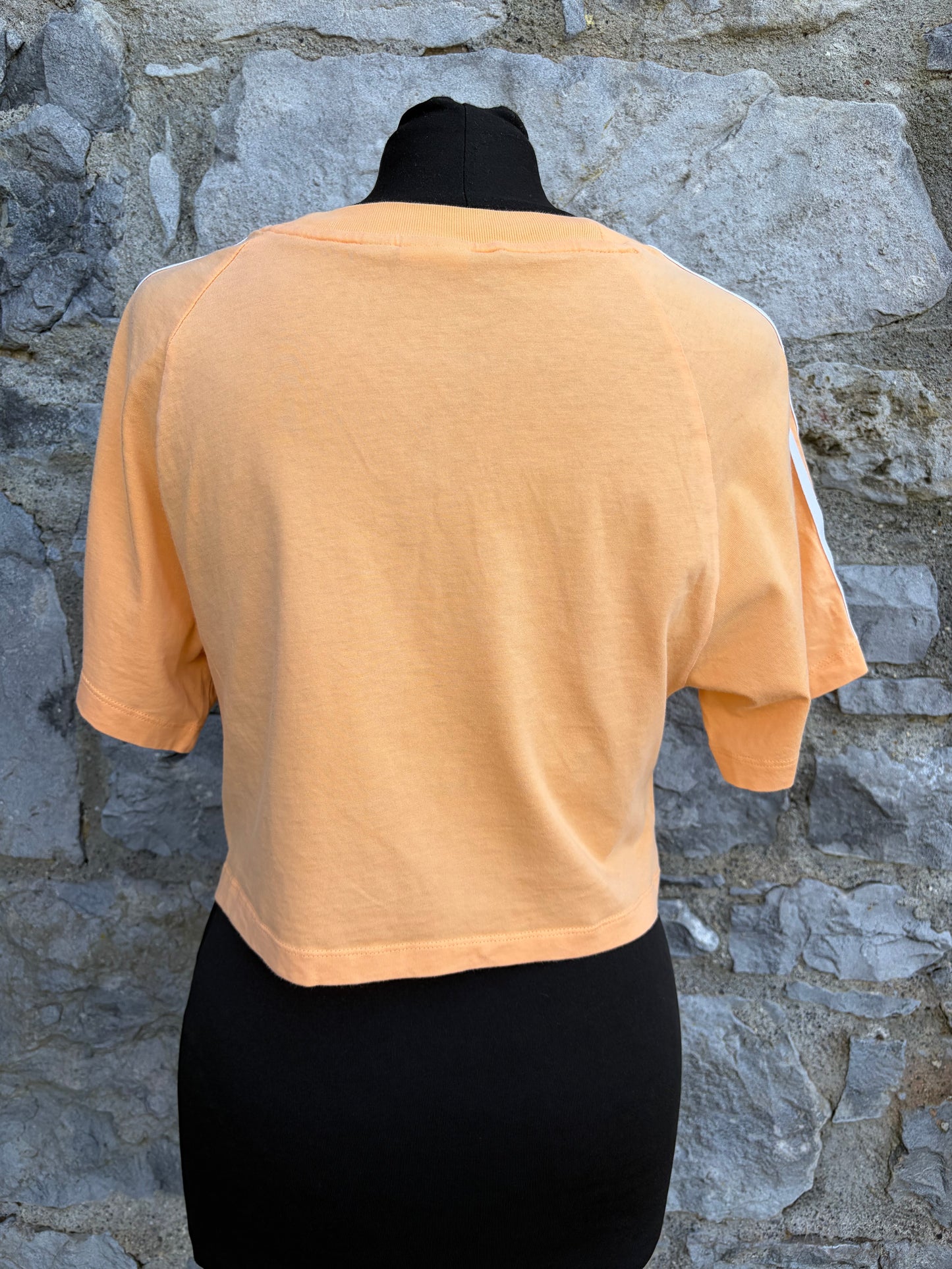 Orange 3-Stripes Essential Crop T-Shirt uk 8