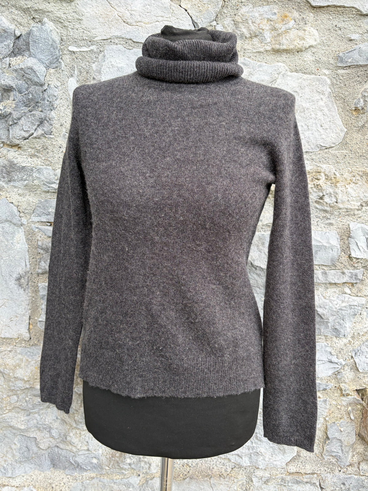 Grey cashmere turtle neck jumper uk 8-10