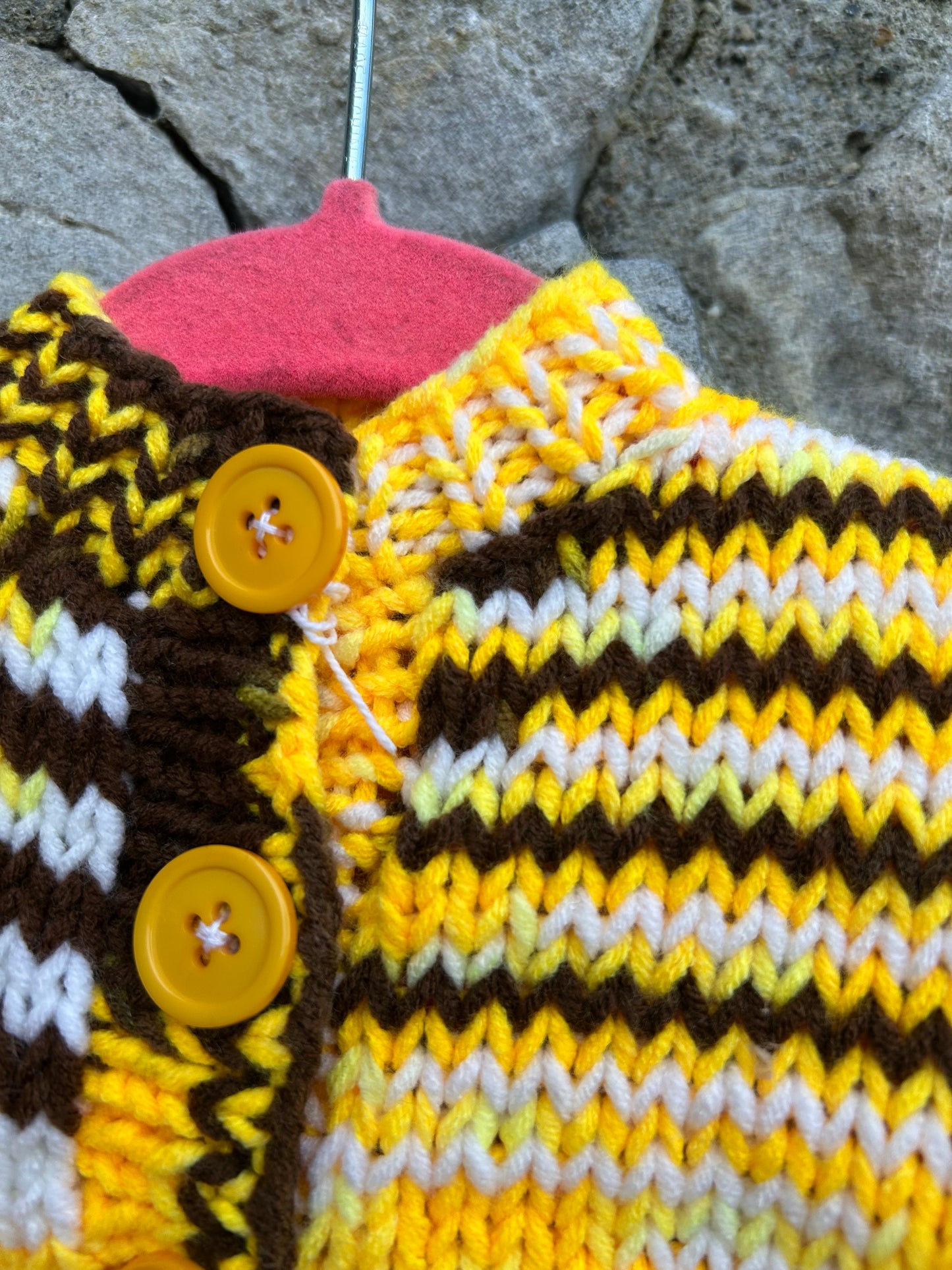 Yellow&brown melange cardigan  0-1m (50-56cm)