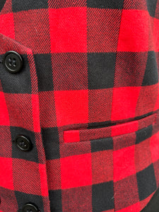 Red check waistcoat uk 10