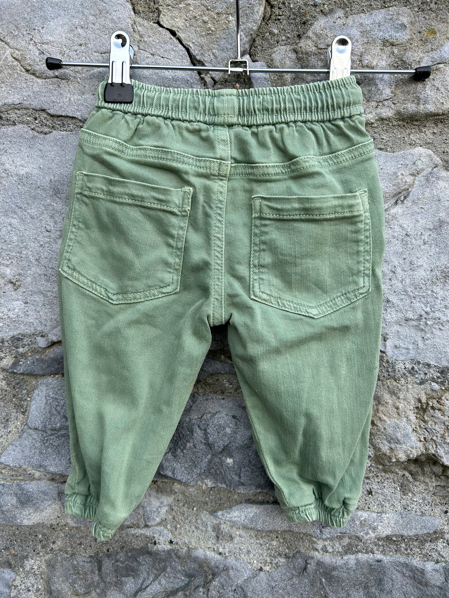 Khaki denim joggers 9-12m (74-80cm)