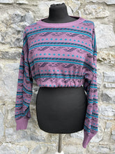 Load image into Gallery viewer, 80s purple cropped jumper uk 10-12
