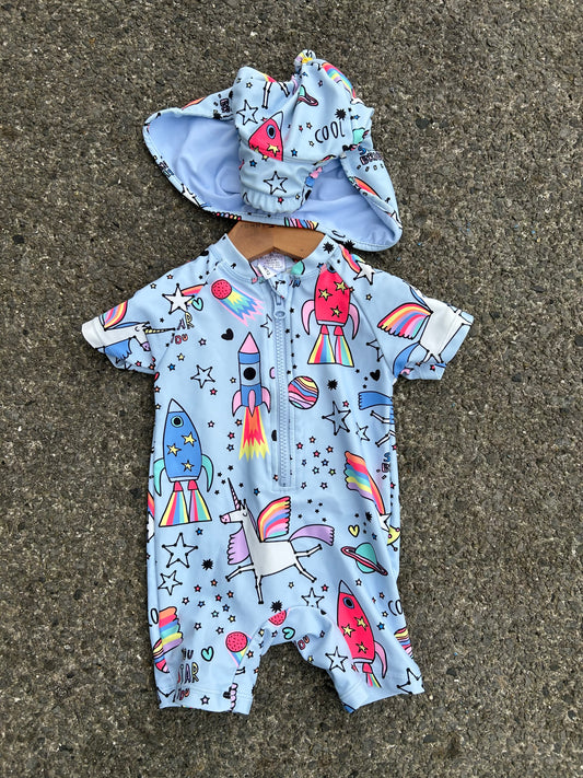 Rockets blue swimsuit&hat   6-9m (68-74cm)