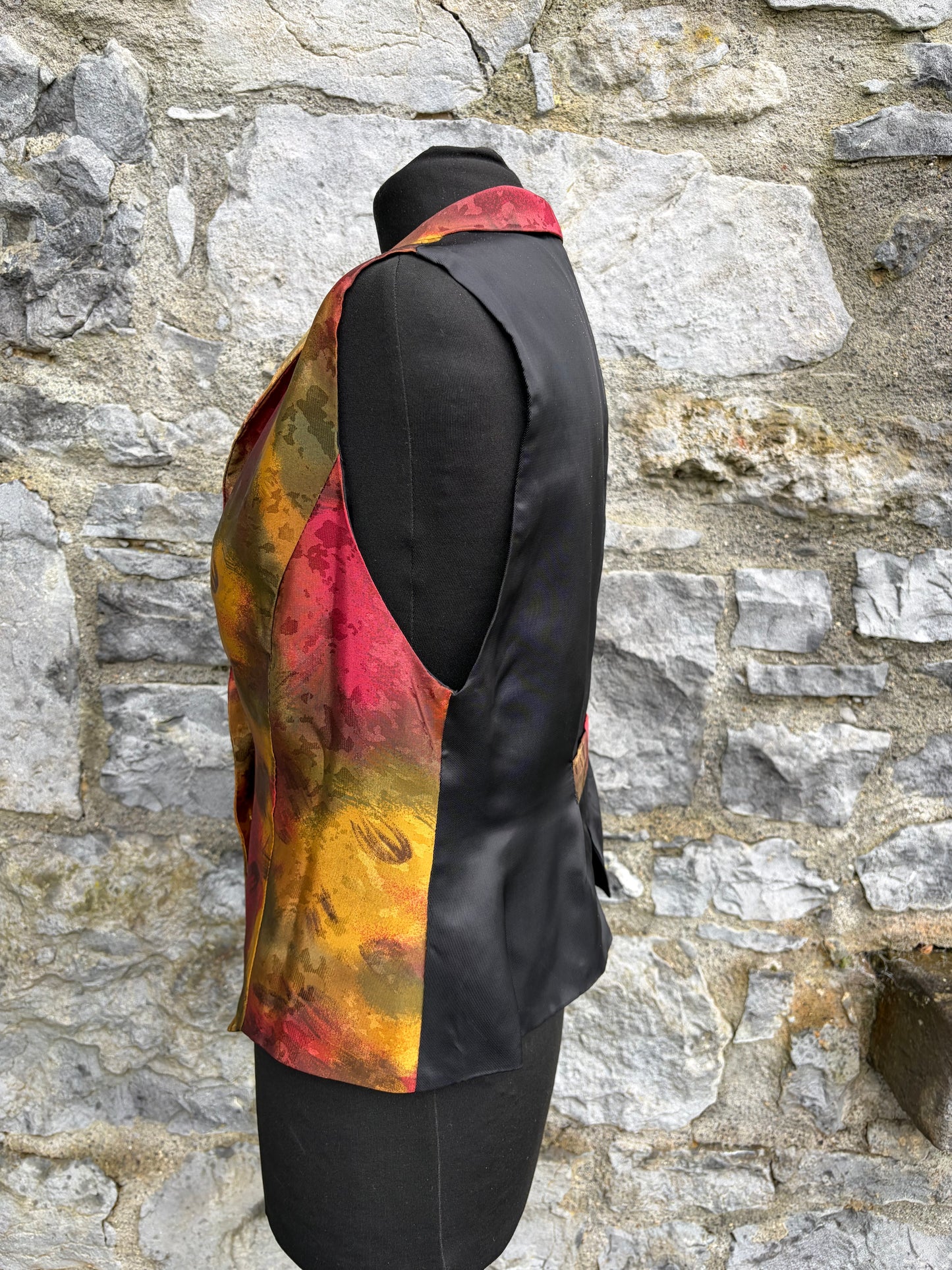 80s brown&maroon waistcoat uk 10-12