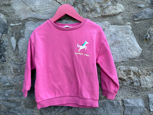 Summer vibes pink sweatshirt  2-3y (92-98cm)